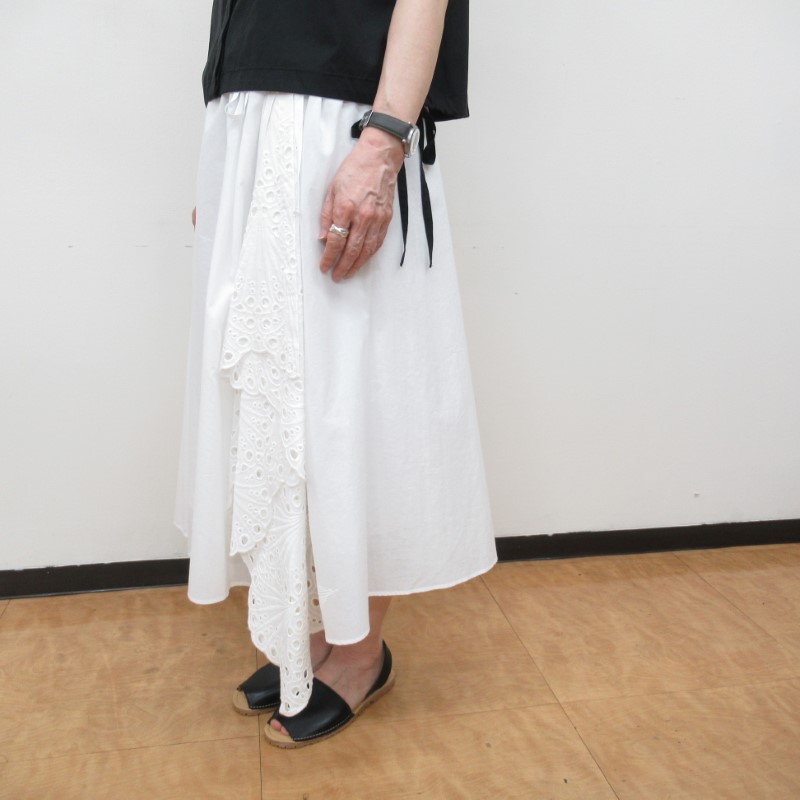 【SALE】 LIYOCA コットンスカラップレーススカート /WH10